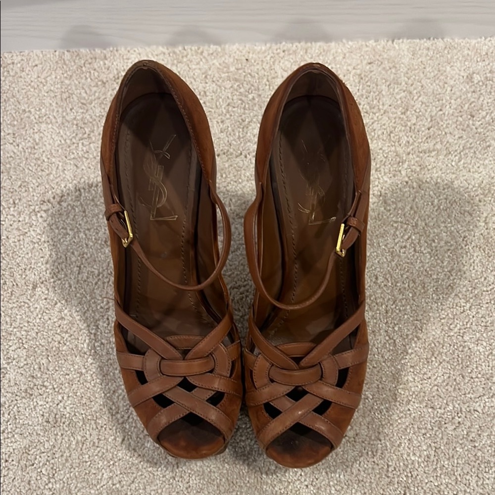 Yves Saint Laurent Brown Leather Women's Shoes